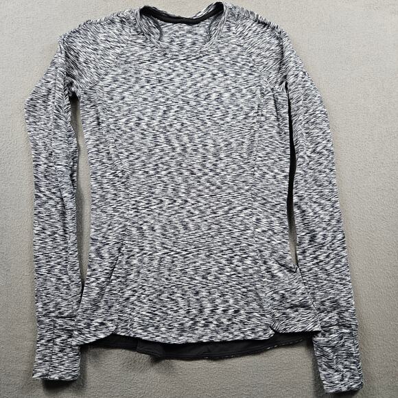 Lululemon Runderful Size 6 Spaced Out Black White Thumb Holes Rulu Run w3bvrs - Picture 1 of 9